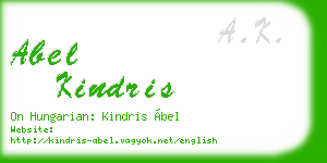 abel kindris business card