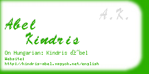 abel kindris business card